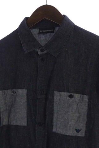 Chemise en lin - Bleu marine - Emporio Armani