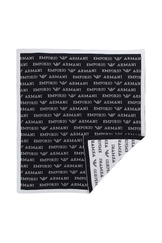 Couverture en laine, soie et cachemire - Noir - Emporio Armani