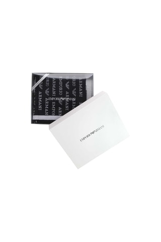 Couverture en laine, soie et cachemire - Noir - Emporio Armani