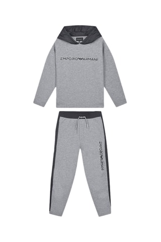 Sweat à capuche - Gris foncé chiné- Emporio Armani