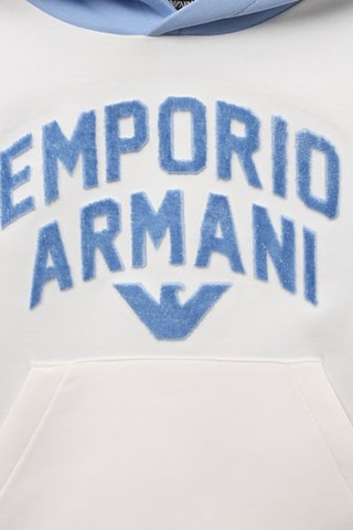 Sweat à capuche - Blanc et ciel - Emporio Armani