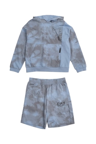 Sweat tie and dye à capuche - Bleu clair - EA7