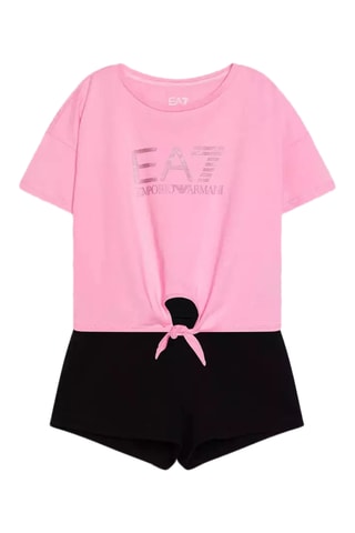 Combinaison trompe-l’œil - Rose et noir - EA7 Kid