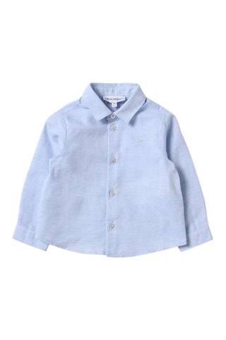 Chemise en lin - Bleu clair - Emporio Armani
