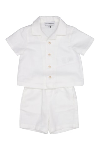 Chemise et short en lin - Blanc - Emporio Armani
