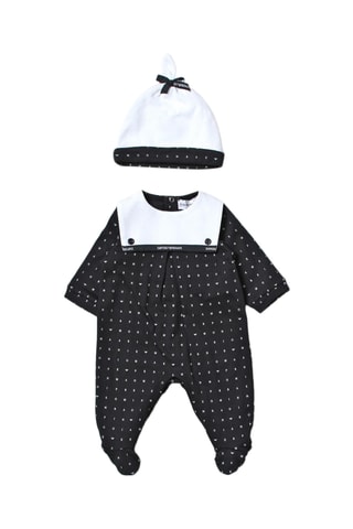 Bonnet et grenouillère - Noir et blanc - Emporio Armani