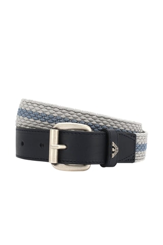 Ceinture en cuir - Bleu marine et gris clair