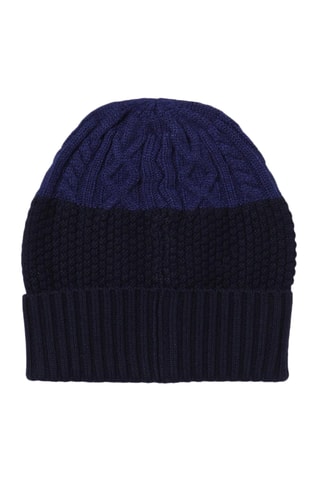 Bonnet et écharpe en laine - Bleu marine - Emporio Armani