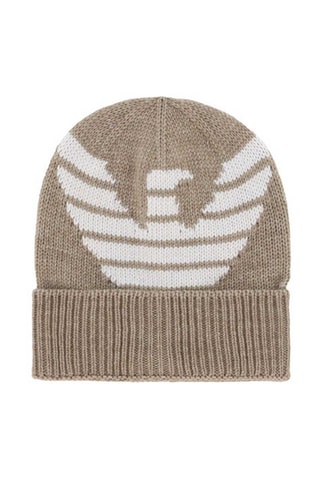 Bonnet et écharpe en laine - Beige - Emporio Armani