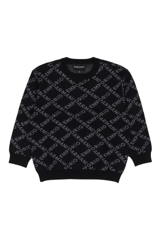 Pull en laine vierge - Bleu marine - Emporio Armani