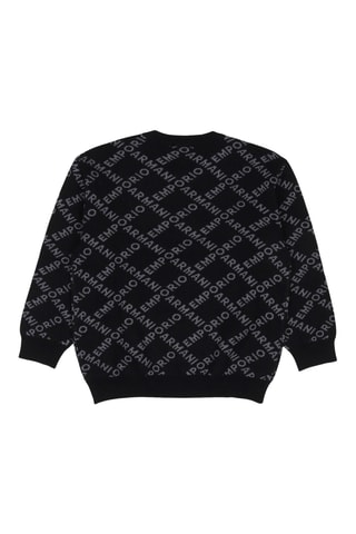 Pull en laine vierge - Bleu marine - Emporio Armani
