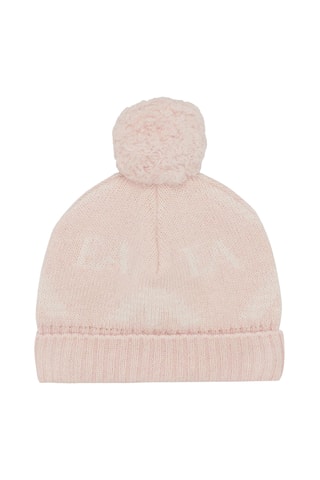Bonnet à pompon en laine, soie et cachemire - Rose - Emporio Armani