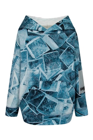 Sweat à capuche - Blanc et turquoise - Emporio Armani