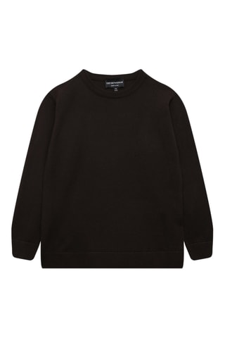 Pull en laine vierge - Marron foncé - Emporio Armani