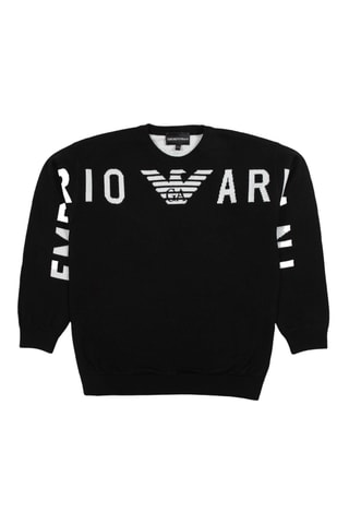 Pull en laine vierge - Noir - Emporio Armani