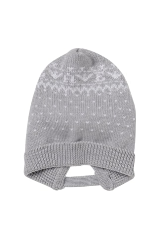 Bonnet en laine vierge - Gris clair chiné - Emporio Armani
