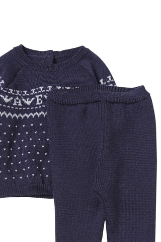 Pull en laine vierge - Bleu marine - Emporio Armani