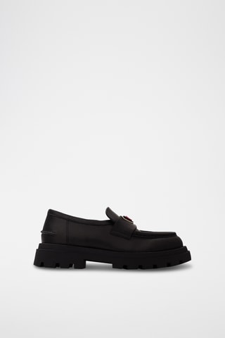 Mocassins en cuir de veau - Noir - Emporio Armani
