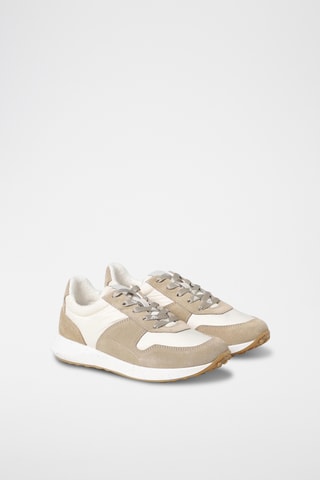 Baskets en cuir - Blanc et beige - Emporio Armani