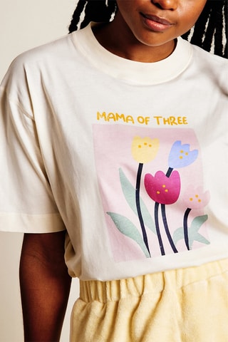 T-shirt oversize em algodão biológico - Bege