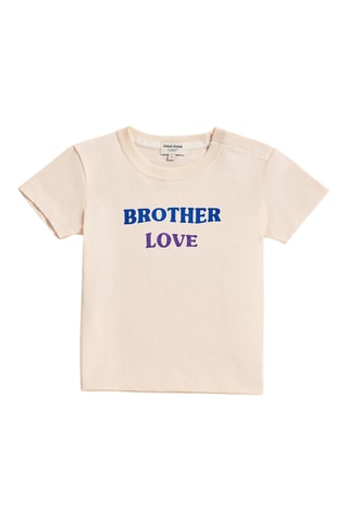 T-shirt direito em algodão biológico - Creme