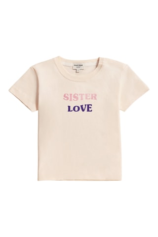 T-shirt direito em algodão biológico - Creme