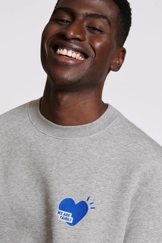 Sweat em algodão biológico - Cinzento mesclado