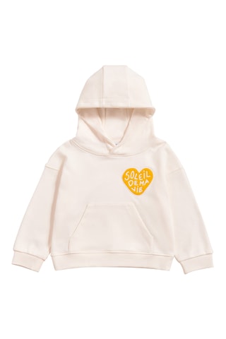 Sweat com capuz em algodão biológico - Creme