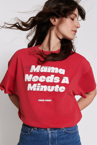 T-shirt oversize em algodão biológico - Verde-escuro