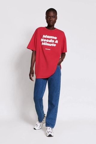 T-shirt oversize em algodão biológico - Verde-escuro