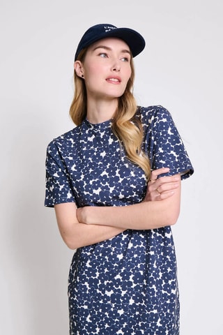 Vestido direito em algodão biológico - Creme