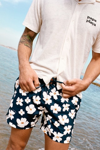 Camisa e calções de banho - Azul-escuro