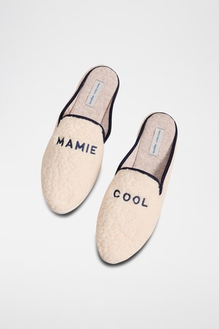 Pantufas em lã virgem - Creme