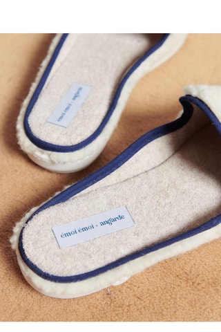 Pantufas em lã virgem - Creme