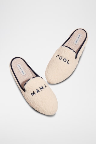 Pantufas em lã virgem - Creme