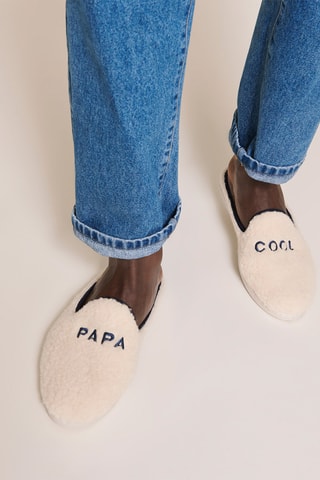 Pantufas de lã virgem - Creme