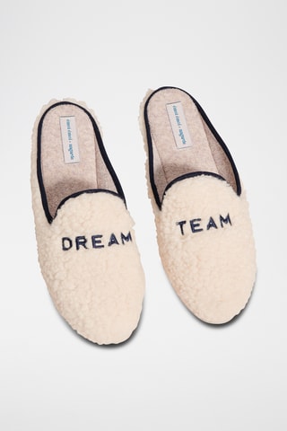 Pantufas de lã virgem - Creme