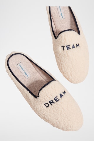 Pantufas de lã virgem - Creme