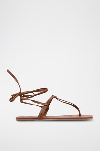Spartiates en cuir - Marron