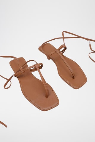 Spartiates en cuir - Marron