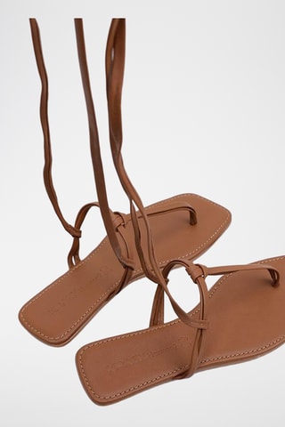 Spartiates en cuir - Marron