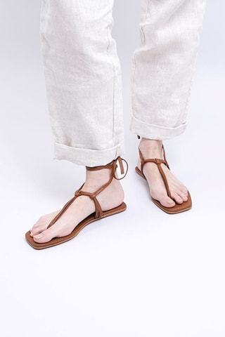 Spartiates en cuir - Marron