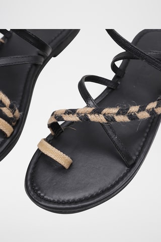 Spartiates en cuir - Noir