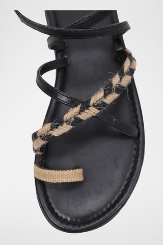 Spartiates en cuir - Noir