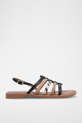 Spartiates en cuir - Noir