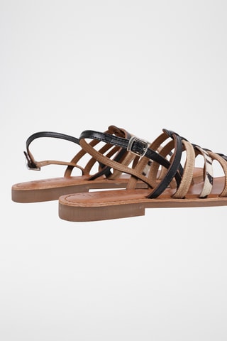 Spartiates en cuir - Noir