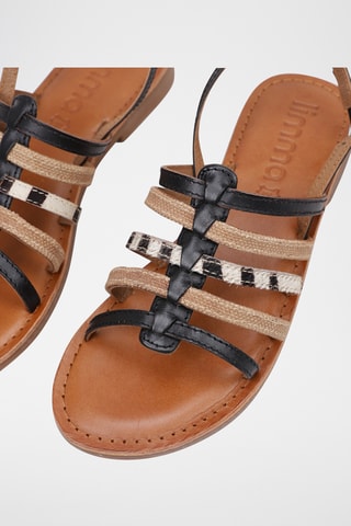 Spartiates en cuir - Noir