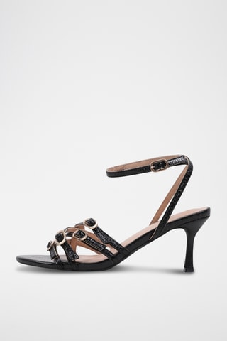 Sandales à talons vernies - Noir