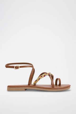 Spartiates en cuir - Marron
