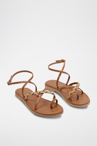 Spartiates en cuir - Marron